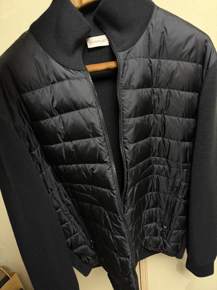 몽클레어 트리콧 패딩니트 가디건 블랙 xl사이즈 105--0