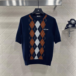 [미우;미우] 새상품 / 여성 아가일 니트 / S (약 44~55 사이즈)