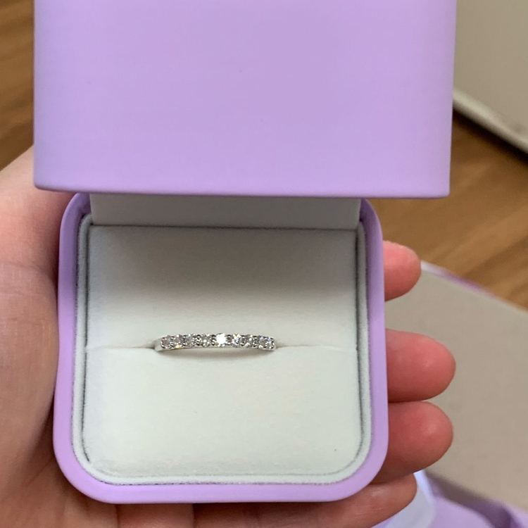 골든듀 18K 에일린 반지 가드링 천연다이아 15호--2