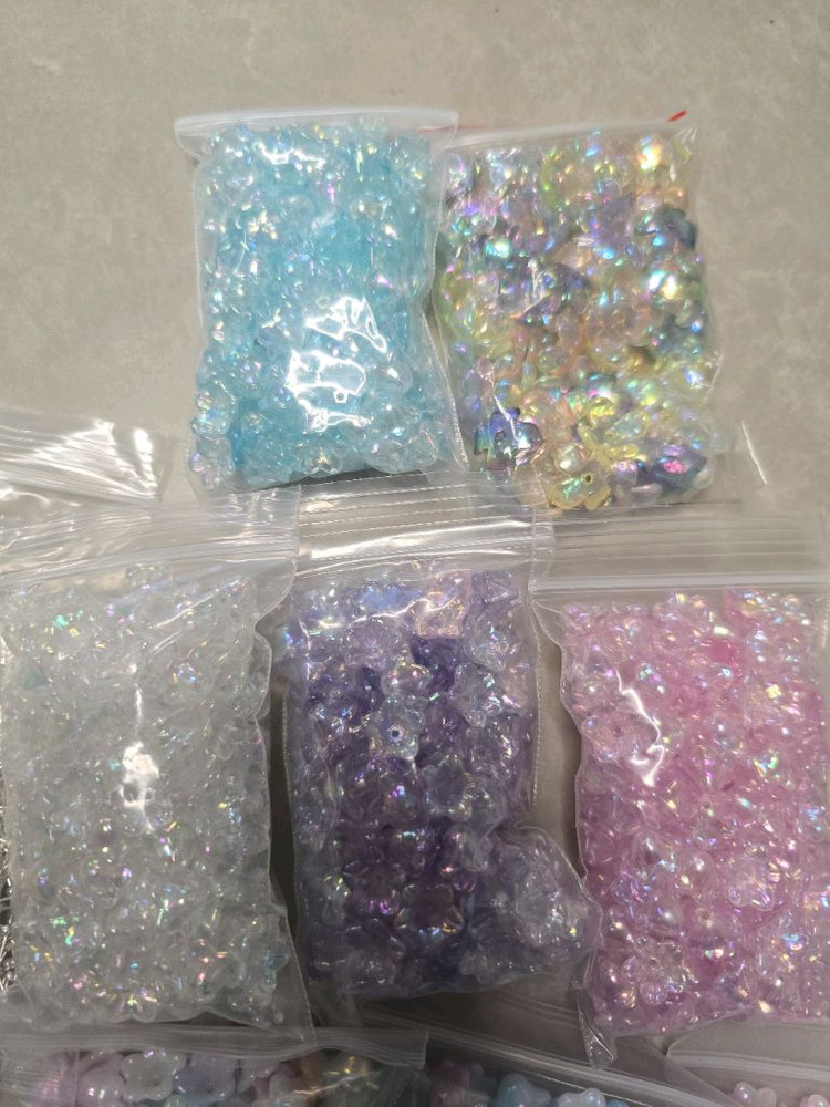 꽃말이 비즈 세트 (다양한 색상)--1