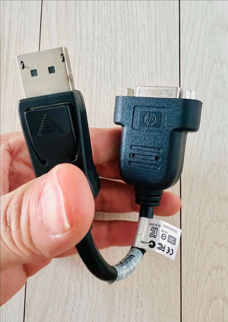 HP DVI to DP 젠더 모니터 선 이미지