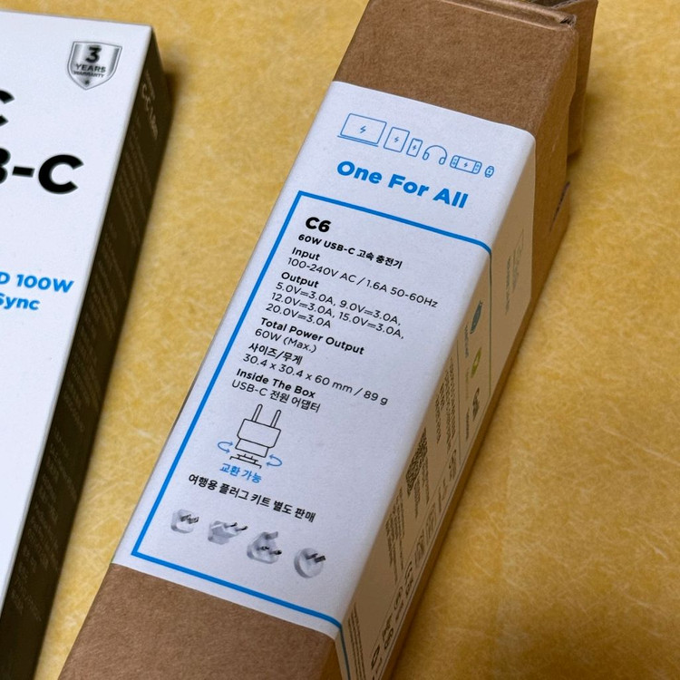 델타 이너지 C6 GaN 60W PD3.0 C타입 고속 충전기 미개봉 새상품 판매합니다.--5