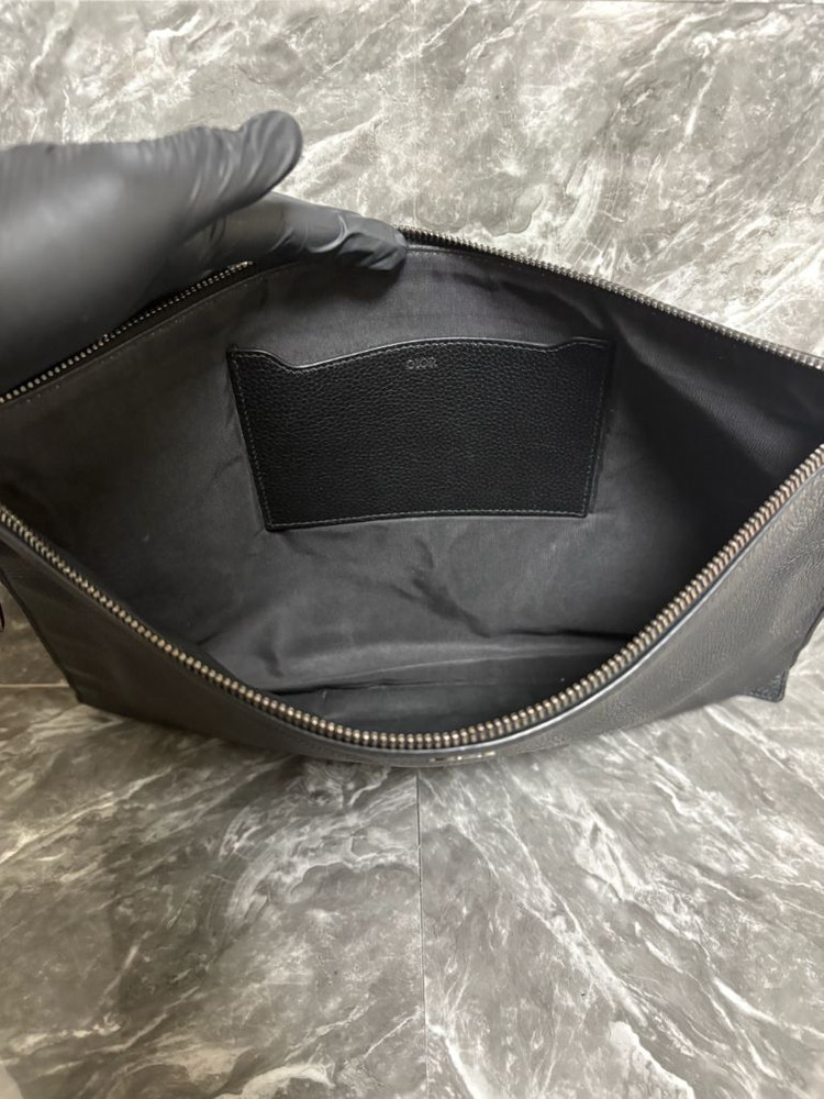 디올 A4 CD로고 레더 클러치--2