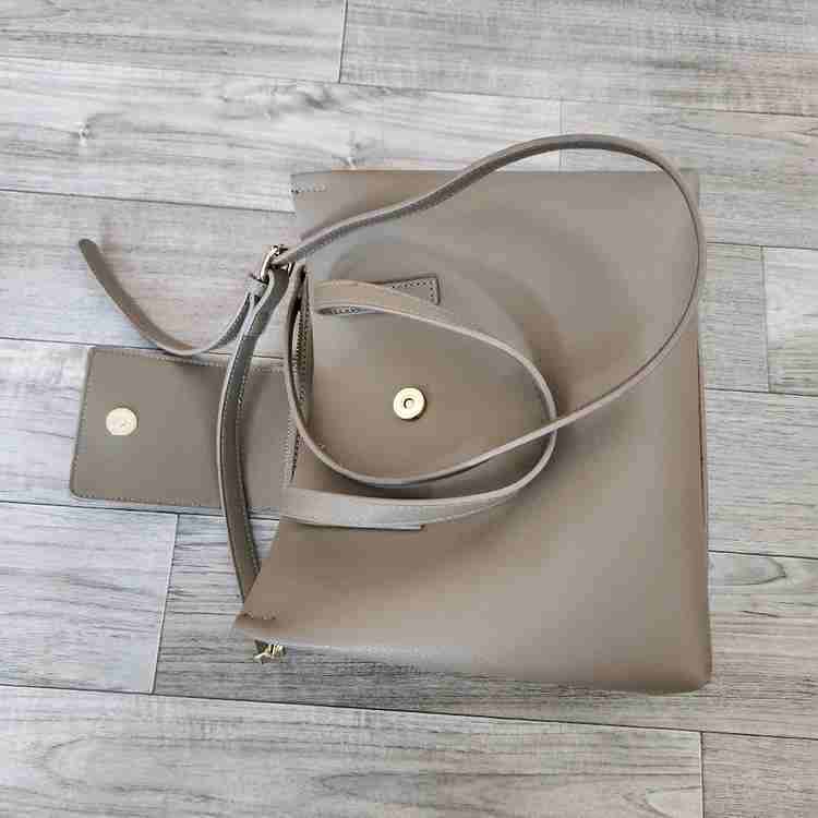 토프색 합성가죽 토트백--3