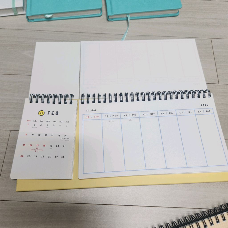 가죽다이어리 줄노트 탁상달력 스케줄러--5