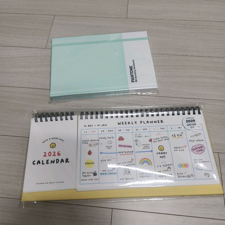가죽다이어리 줄노트 탁상달력 스케줄러--6
