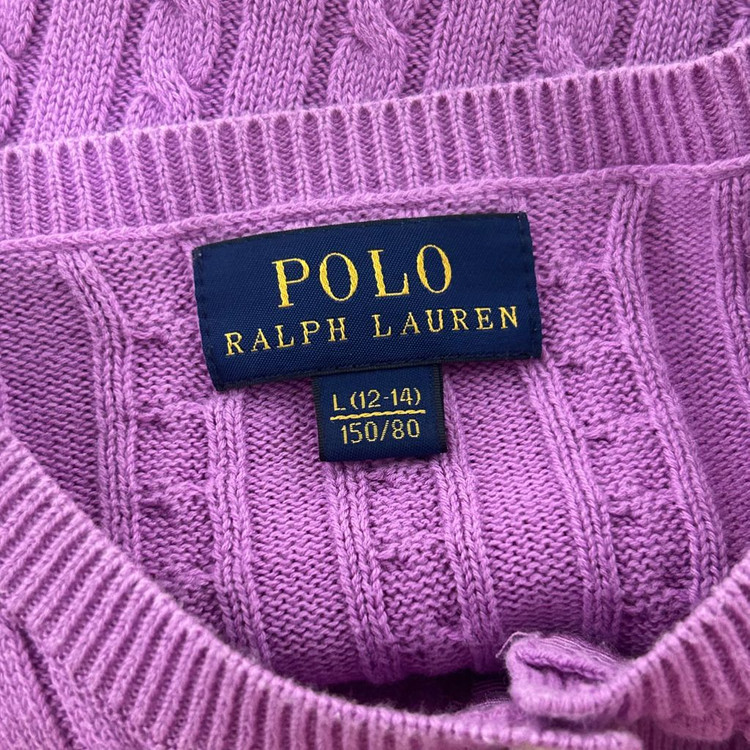 폴로 랄프로렌 신형 걸즈 니트 가디건 퍼플 핑크 L 이미지