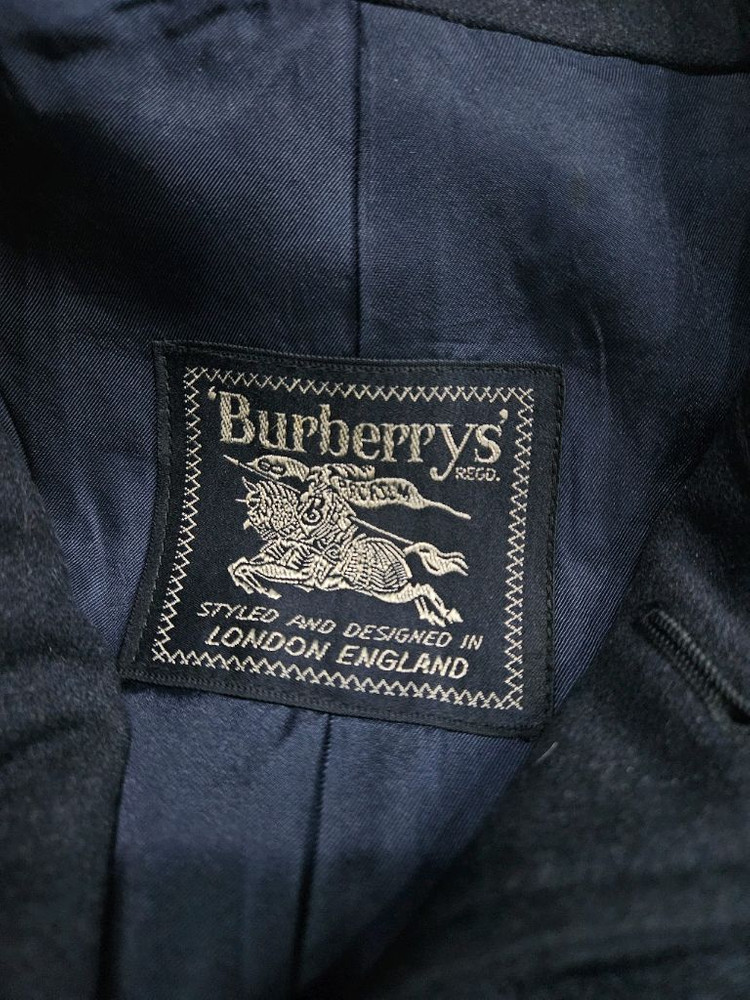 버버리스 네이비 남성 95 올드스쿨 울 하프코트--2