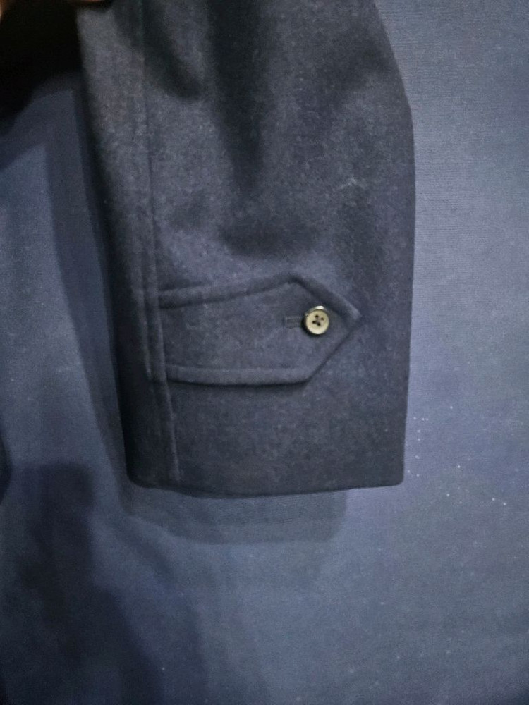 버버리스 네이비 남성 95 올드스쿨 울 하프코트--4