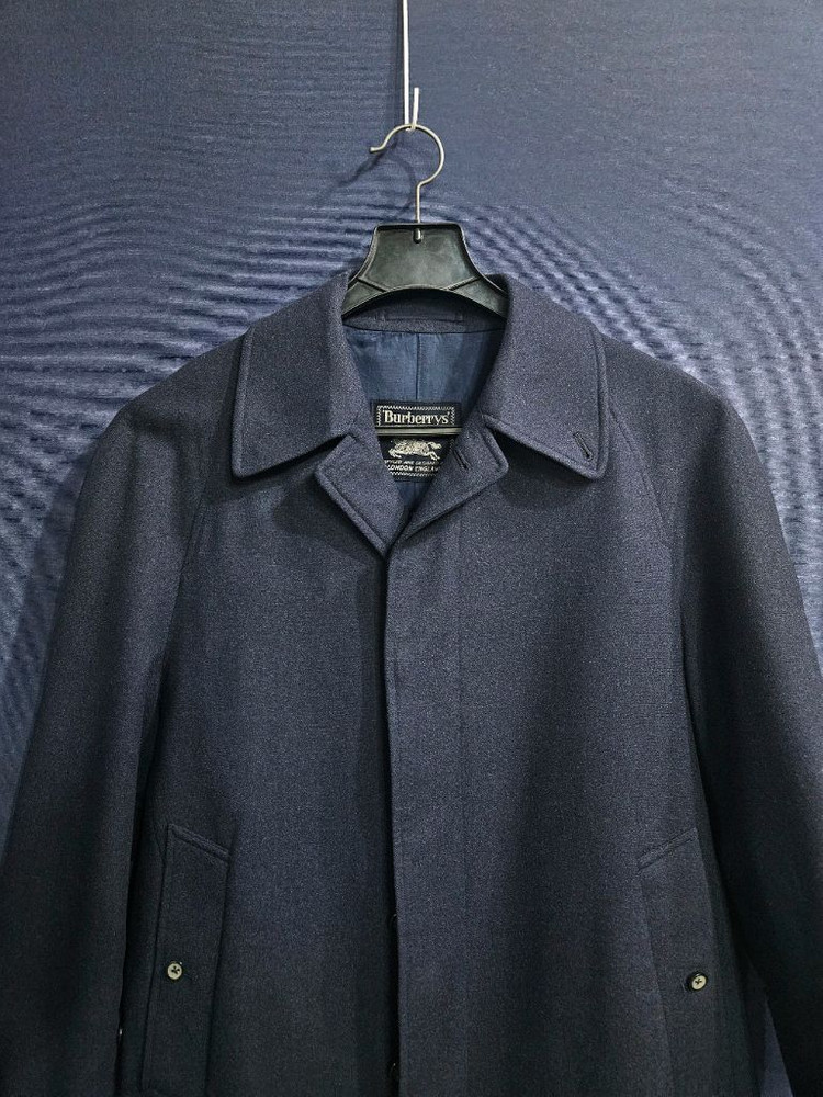 버버리스 네이비 남성 95 올드스쿨 울 하프코트--6