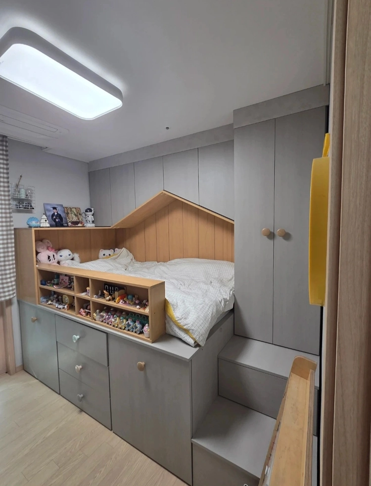피노키오 콜로디룸 아이 침대 수납장 세트 이미지