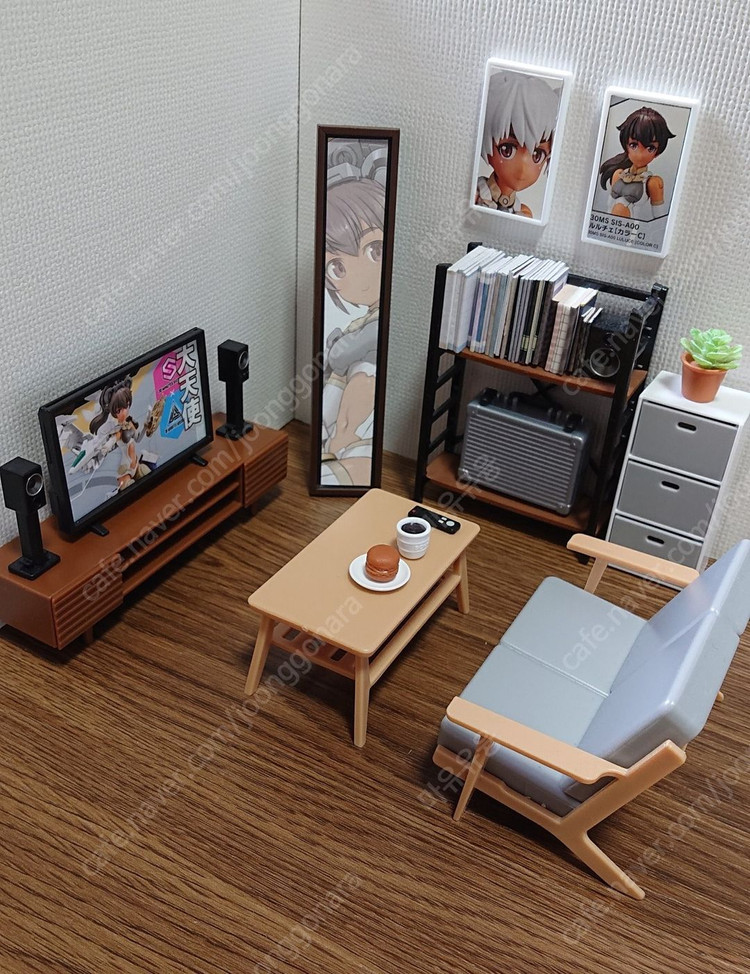 피규어 창채소녀정원 30ms 걸프라 피그마 피규어아츠 미니츄어 1/12 스케일 거울 책장 쇼파 세트 치토세리움--2