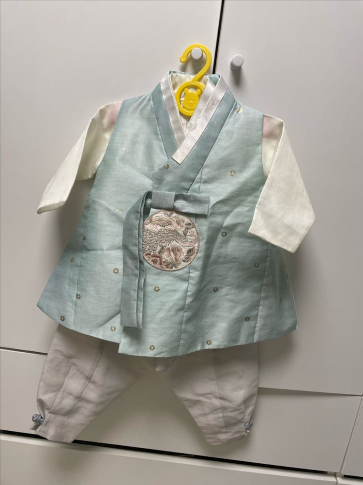 [돌아기]고급스러운 남아 민트 한복 1호, 돌사진, 돌잔치, 아기--3