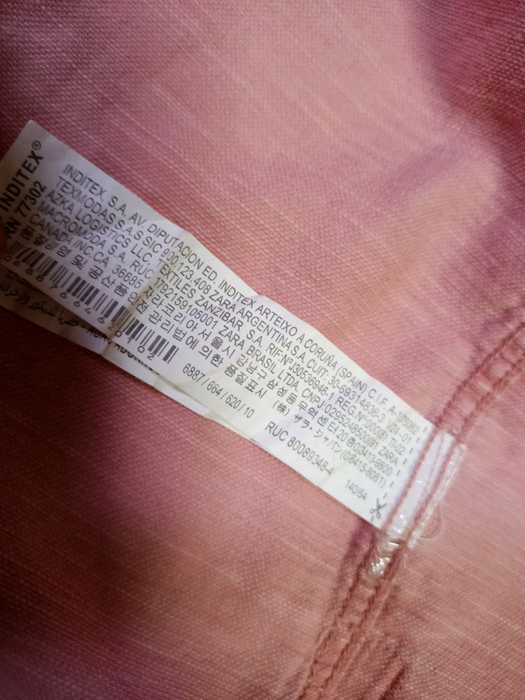 자라 키즈 분홍색 남방 140--2