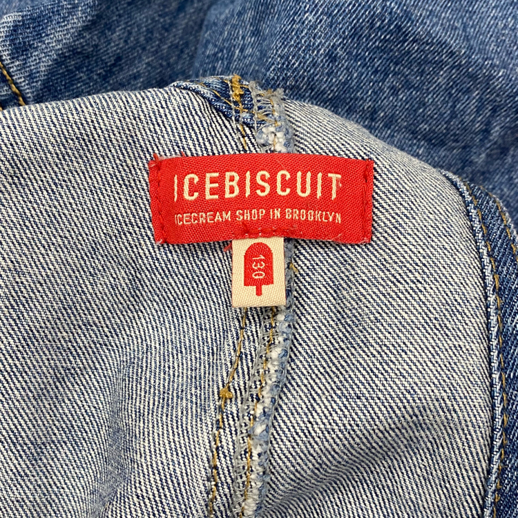 아이스비스킷 키즈 데님 멜빵 바지 130--4