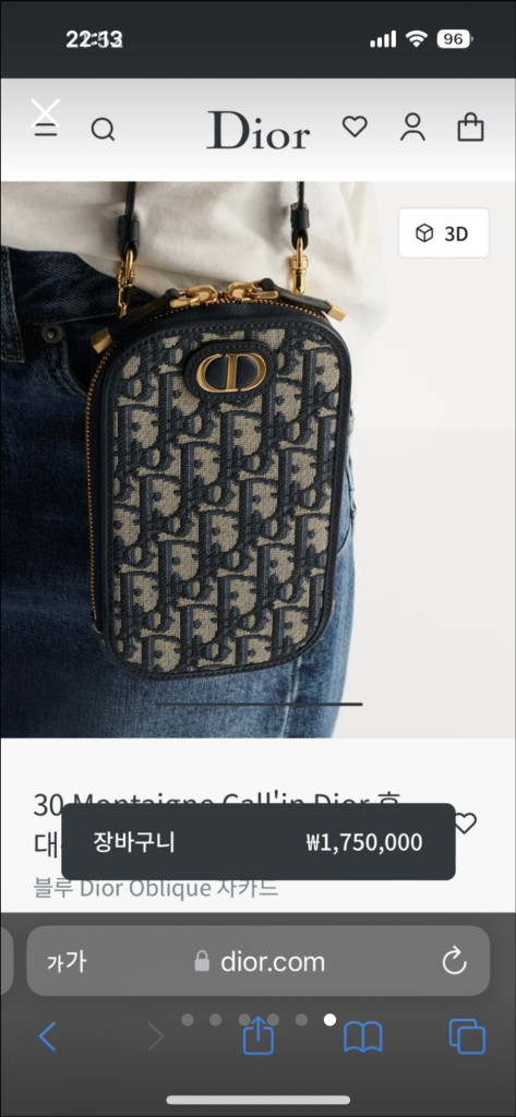 정품 디올 몽테인 오블리크 폰 홀더백 새상품 풀셋 99만원--5