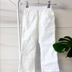 메르시보꾸 키즈 화이트 면 팬츠