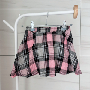 하로하로 키즈 체크 스커트 핑크