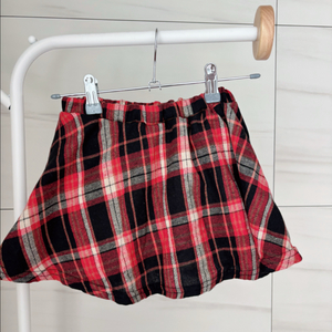 하로하로 키즈 체크 스커트 레드