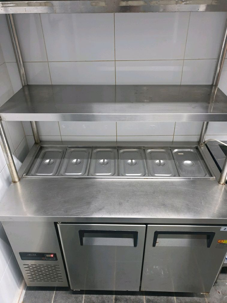 업소용 스테인리스1200 간냉식테이블냉장고와스텐선반--1