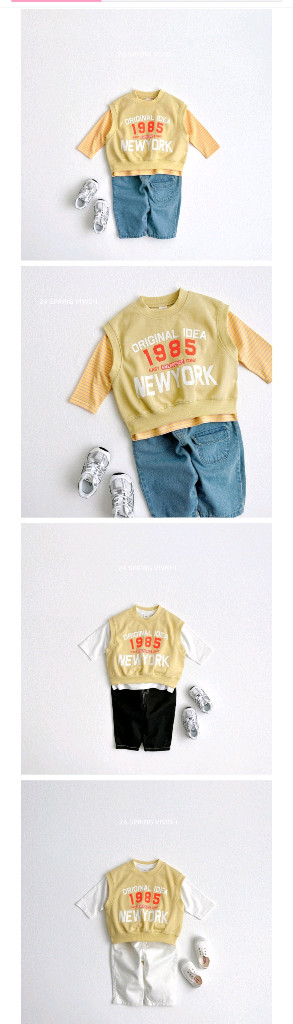 M, 100사이즈 비비드아이 상하복/유아봄옷--2