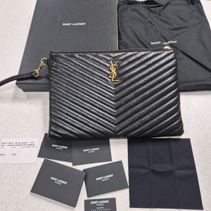 풀박)) 생로랑 마틀라세 블랙 클러치 백