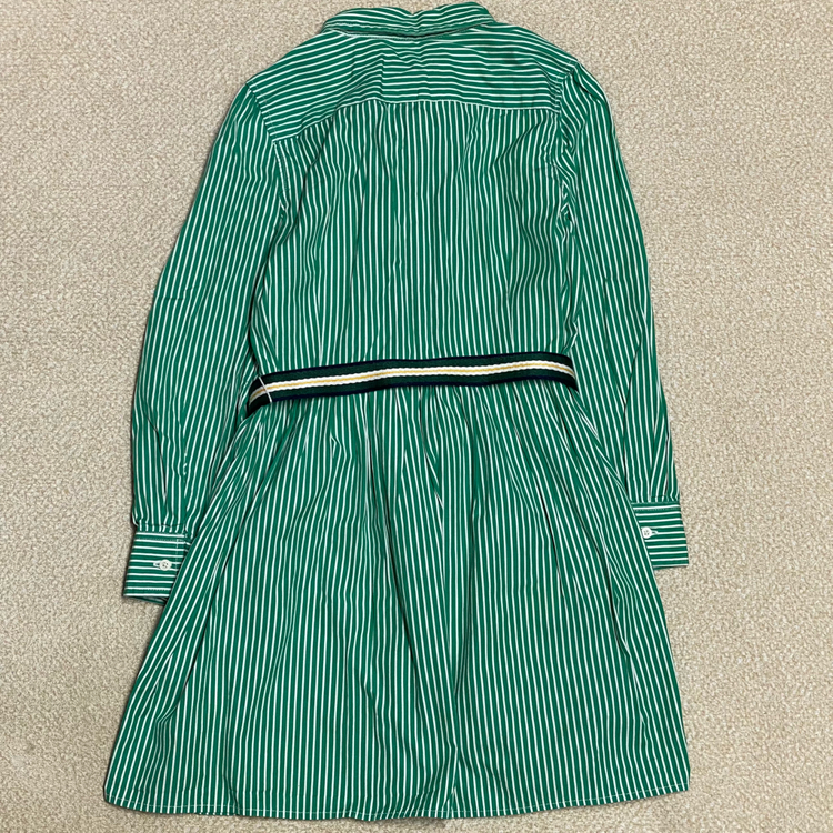 (정품) 폴로 신형 키즈 그린 스트라이프 셔츠 벨트 원피스 6세--2