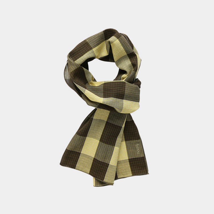 홈리 체크 스카프 옐로우 / 목도리 머플러 유스 브라운야드 블랭크룸 러프사이드 포터리--0
