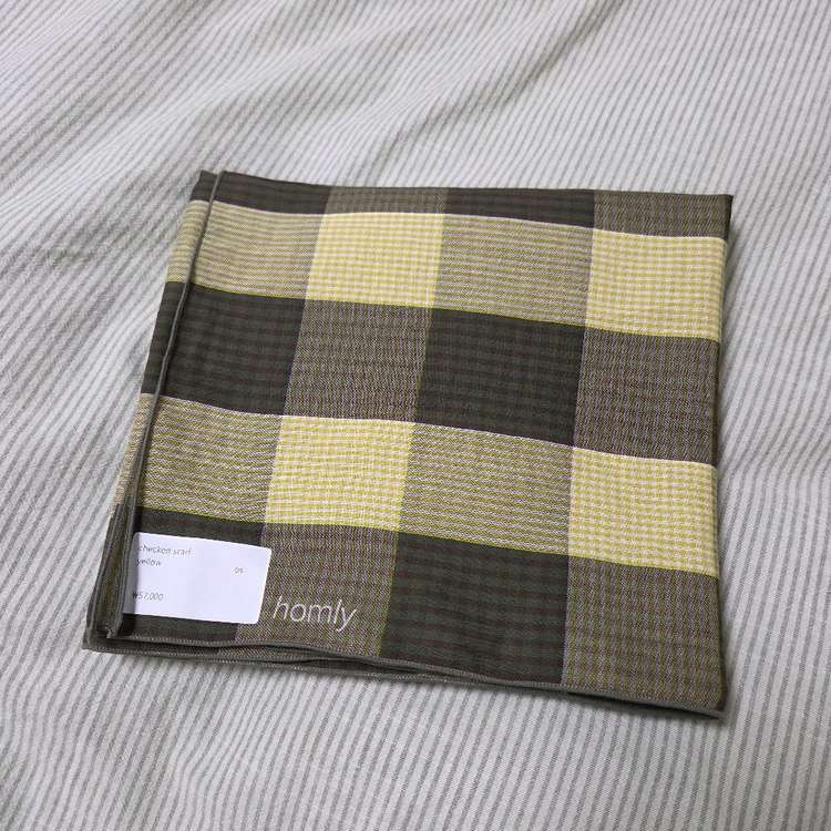 홈리 체크 스카프 옐로우 / 목도리 머플러 유스 브라운야드 블랭크룸 러프사이드 포터리--2