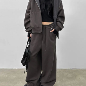 블랙업 기모 후드집업&바지 셋업 차콜 이미지