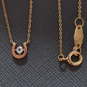 (정가 64만원) 풀박스 스톤헨지 14k 럭키유 아쿠아마린 목걸이