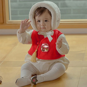 [4시간 착용] 리틀티니 홍아 한복 바디수트 / 80