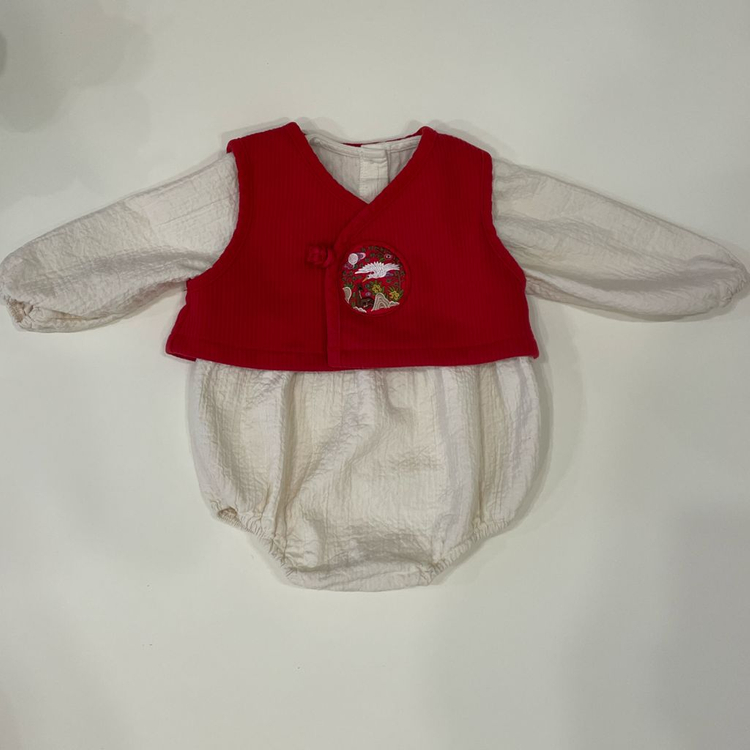 [4시간 착용] 리틀티니 홍아 한복 바디수트 / 80--1