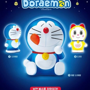 새제품)3개세트.도라에몽.도라미.LED.피규어.단종피규어.고전피규어.롯데리아피규어.키덜트.미니어처.장난감.고전만화 이미지