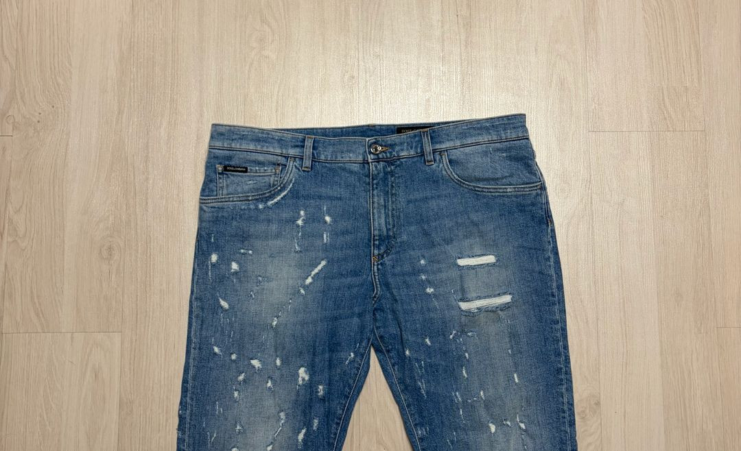 백화점 새제품)돌체앤가바나 슬림핏 데미지 청바지.명품바지.기본템.남자청바지.데님.워싱팬츠.56사이즈.XL.XXL--1