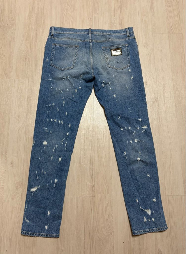 백화점 새제품)돌체앤가바나 슬림핏 데미지 청바지.명품바지.기본템.남자청바지.데님.워싱팬츠.56사이즈.XL.XXL--3