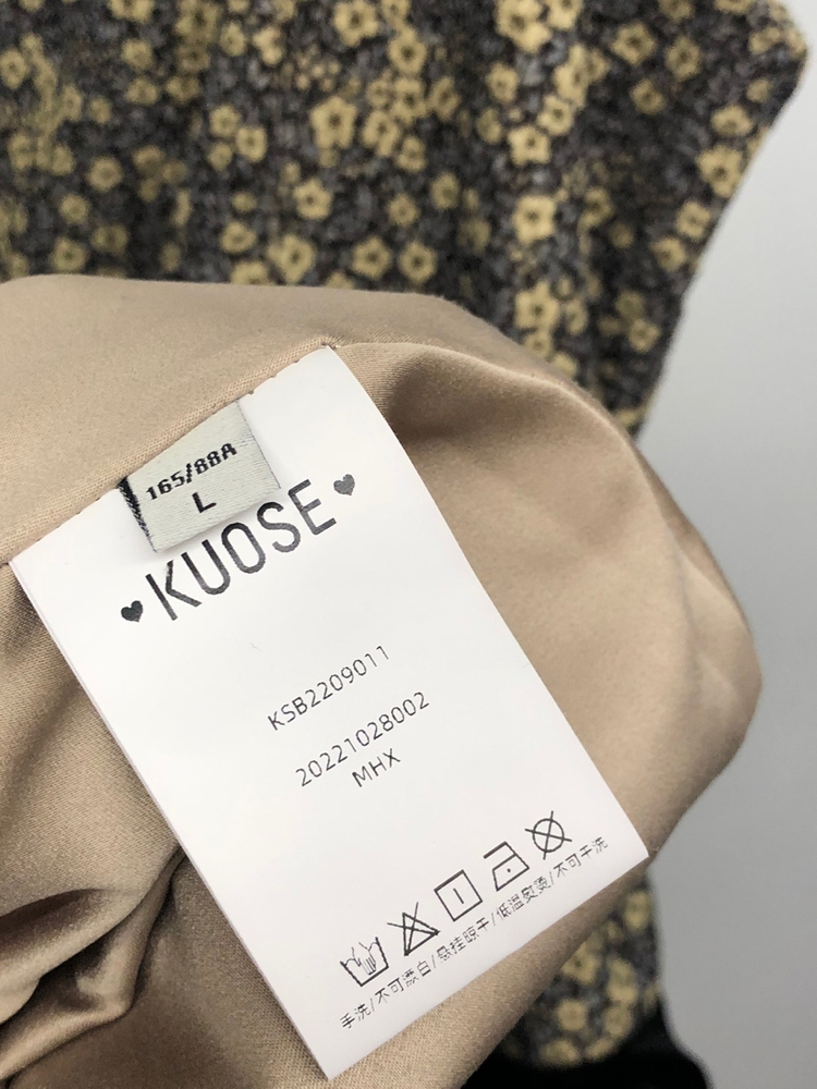 쿠오세 플라워 벨벳 레이어드 원피스 55-66--5