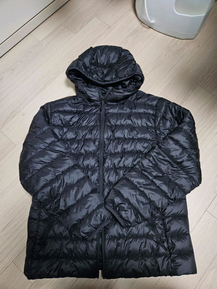 스파오 씬라이트 후드 재킷 경량패딩 블랙L (미착용)--4