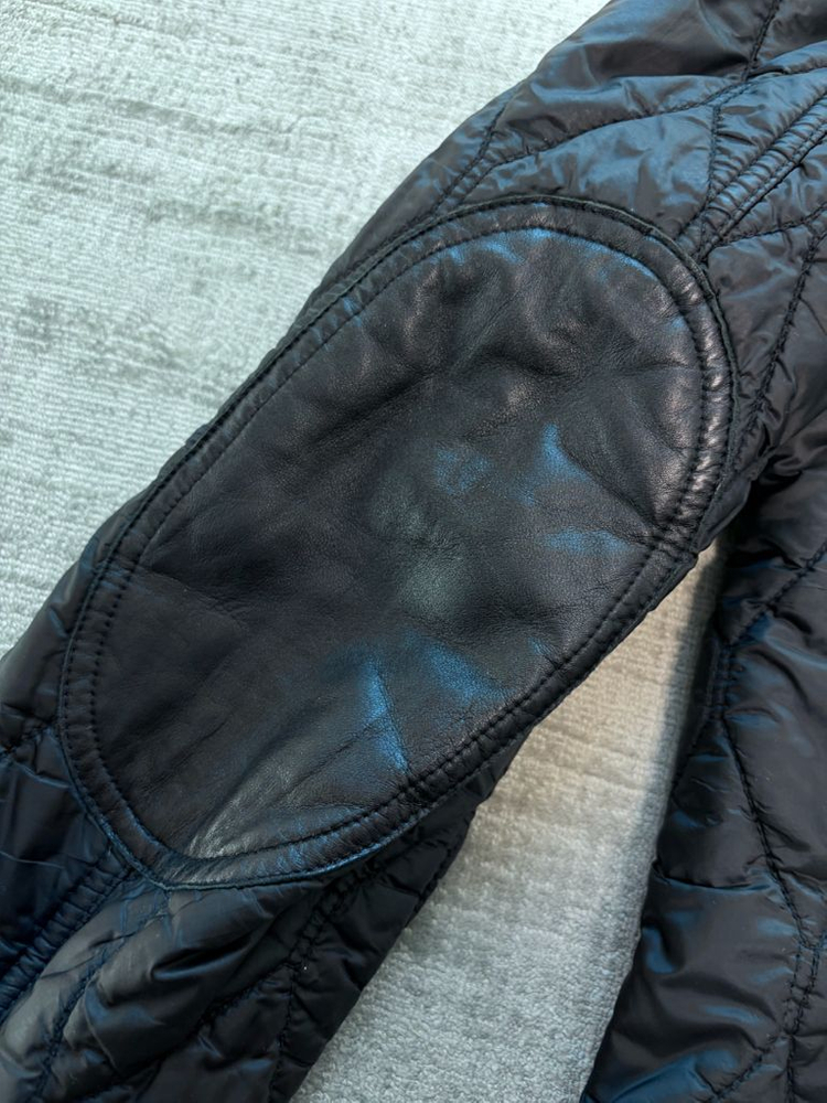 버버리 코듀로이 카라 리얼 레더 패치 퀼팅 자켓 블랙--5