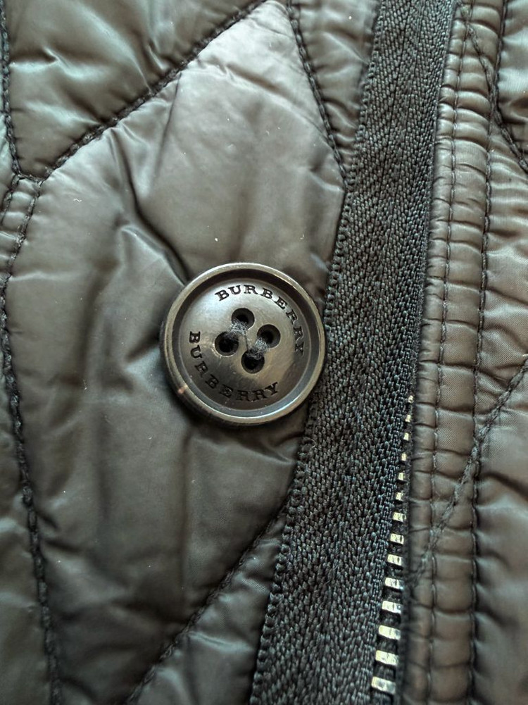 버버리 코듀로이 카라 리얼 레더 패치 퀼팅 자켓 블랙--6