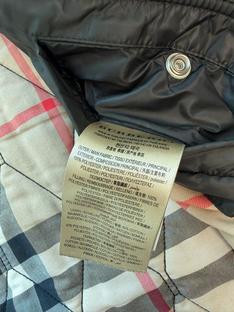 버버리 코듀로이 카라 리얼 레더 패치 퀼팅 자켓 블랙--9