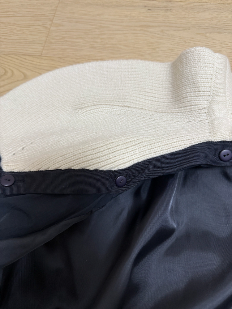 보브 니트 카라 퀼팅 점퍼 네이비 55--2