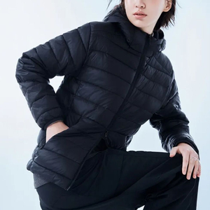 스파오 씬라이트 후드 재킷 경량패딩 블랙L (미착용)