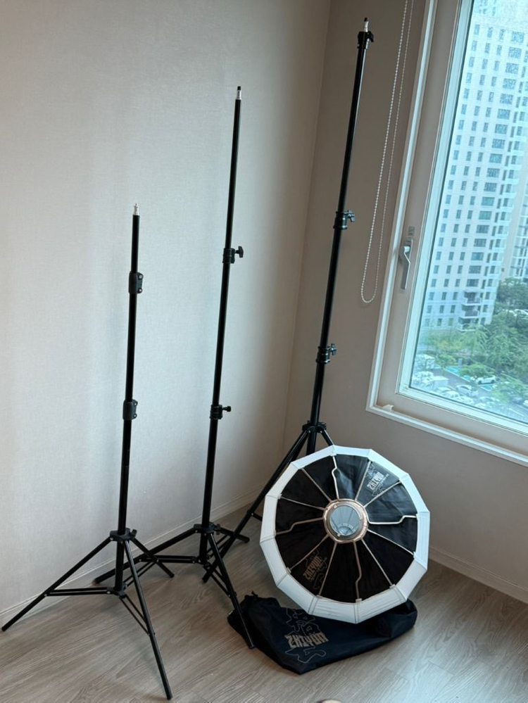 지윤 랜턴 소프트박스, 발렌스 조명스탠드 라이트 삼각대--0