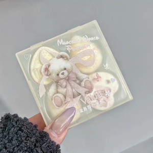곰돌이 쿠션 미니 퍼프 핑거 세트 파우더 애기궁둥이 모찌 쫀득 이미지