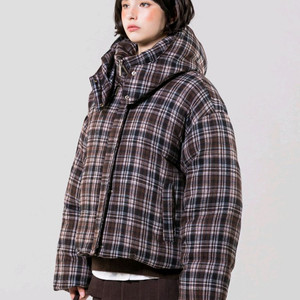 sy2c 오리털 체크 패딩