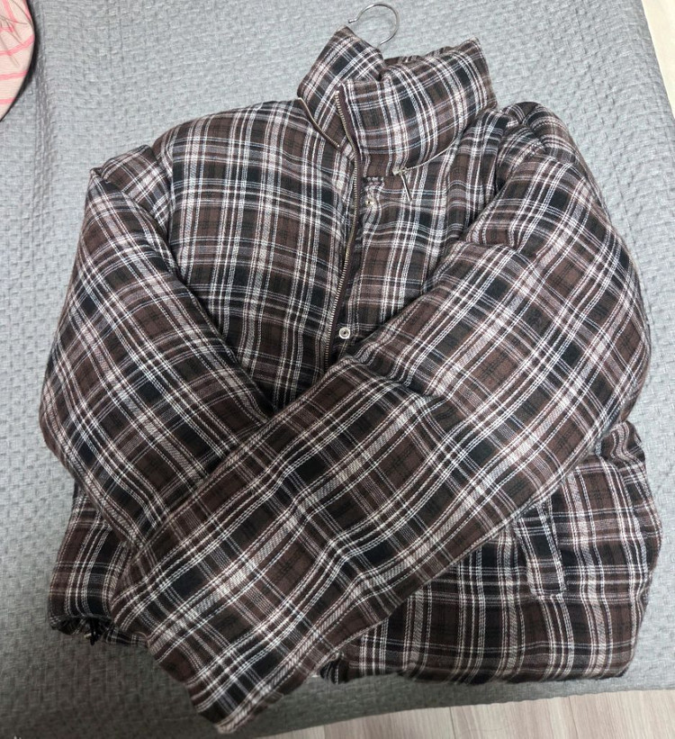 sy2c 오리털 체크 패딩--2