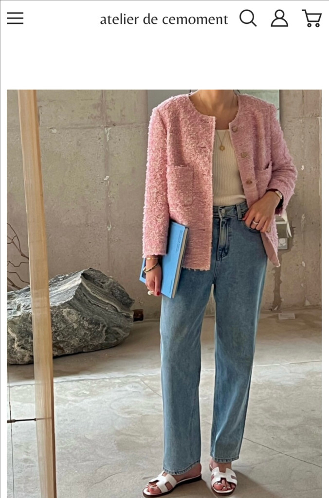 아뜰리에 드 쎄모먼 트위드 자켓 36--2