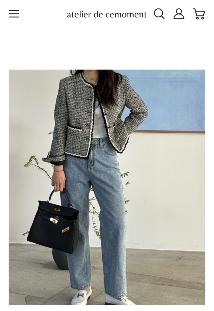 아뜰리에드쎄모먼 트위드자켓 36--2