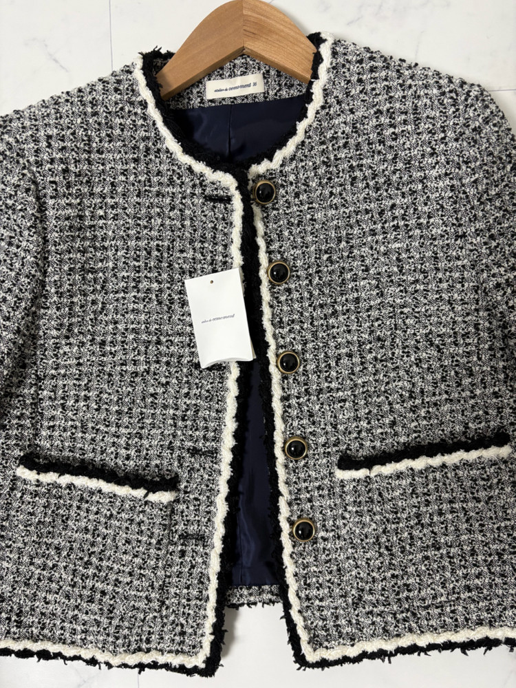 아뜰리에드쎄모먼 트위드자켓 36--3